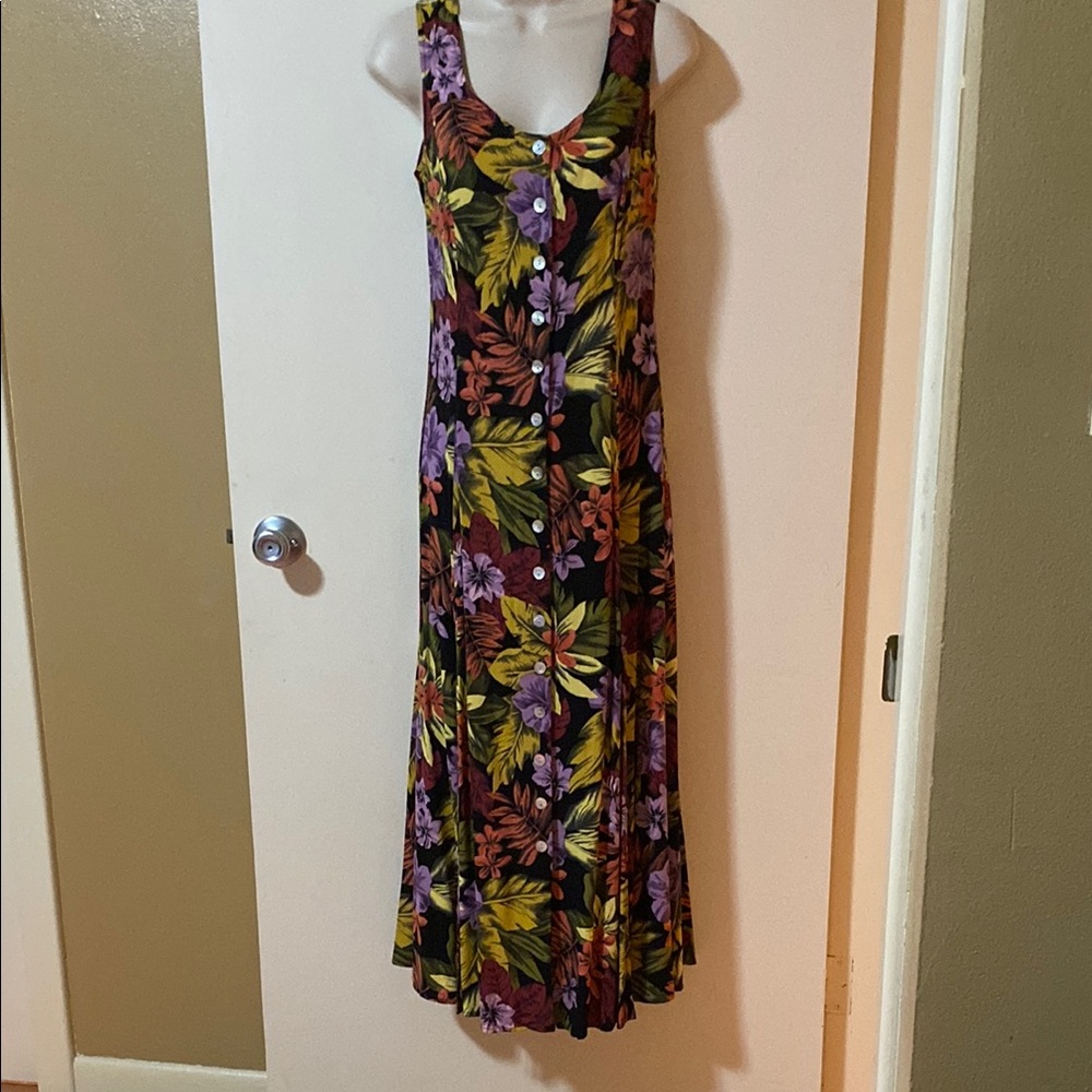 J.B.S. Red and Purple Sleeveless Scoop Neck Sundress